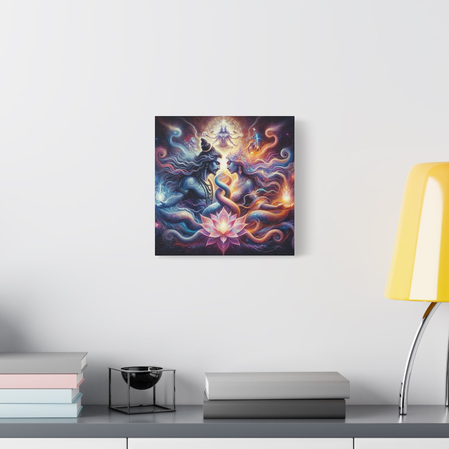 Tantra Shiva and Shakti Spiritual Awakening Art Canvas - Colorful & Lotus