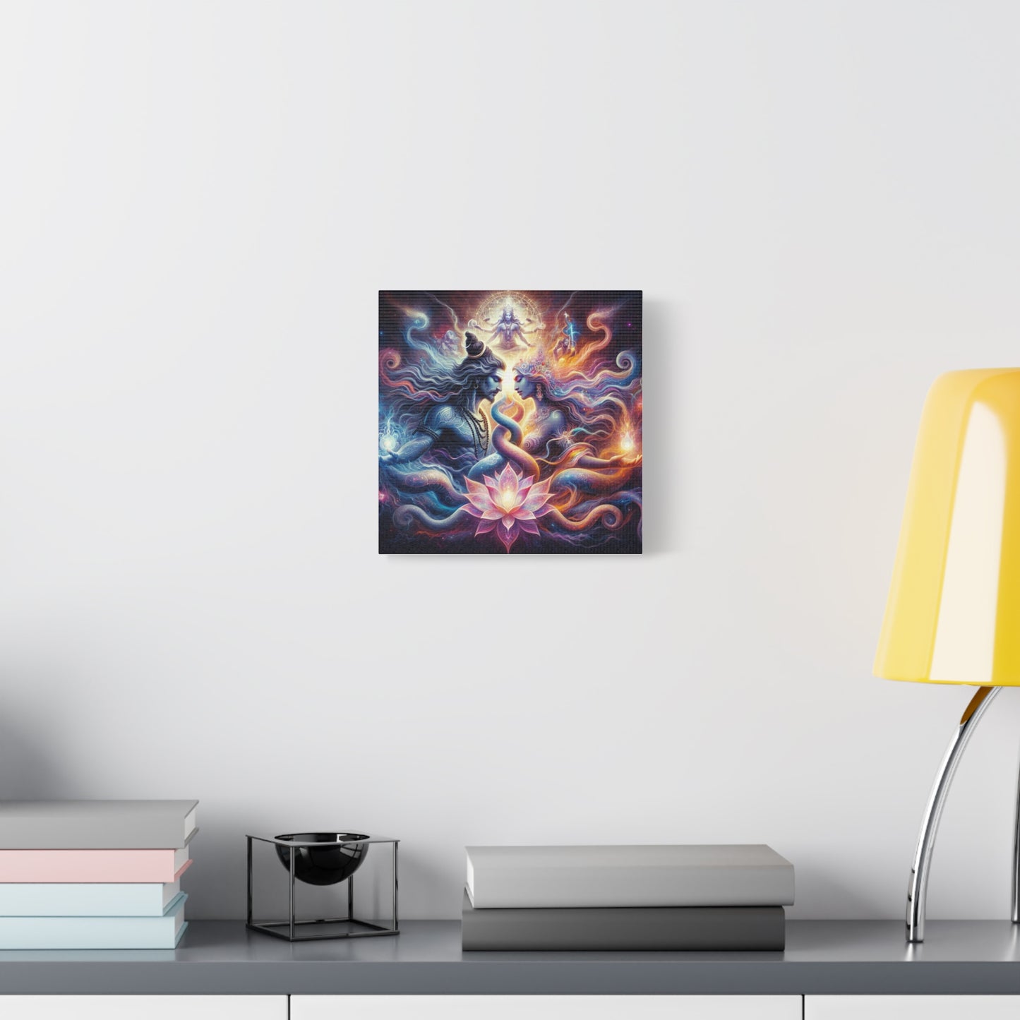 Tantra Shiva and Shakti Spiritual Awakening Art Canvas - Colorful & Lotus