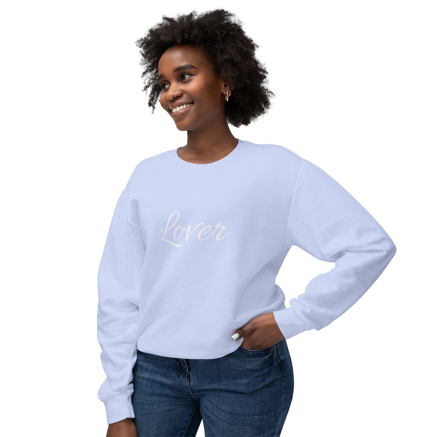 Lover Unisex Lightweight Crewneck Sweatshirt - Cozy Romantic Gift for Couples