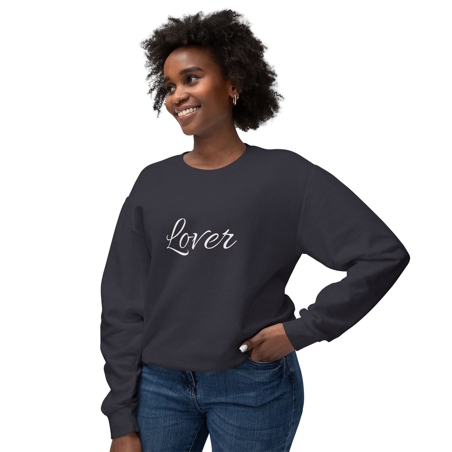 Lover Unisex Lightweight Crewneck Sweatshirt - Cozy Romantic Gift for Couples