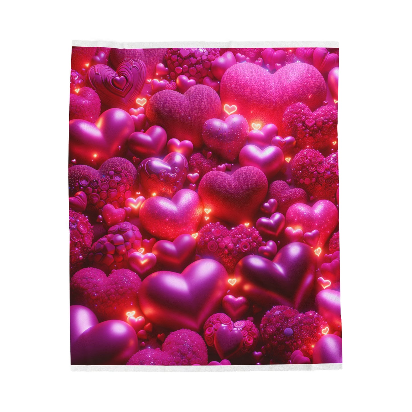 Romantic Hearts Velveteen Plush Blanket | Cozy Gift for Valentine's Day