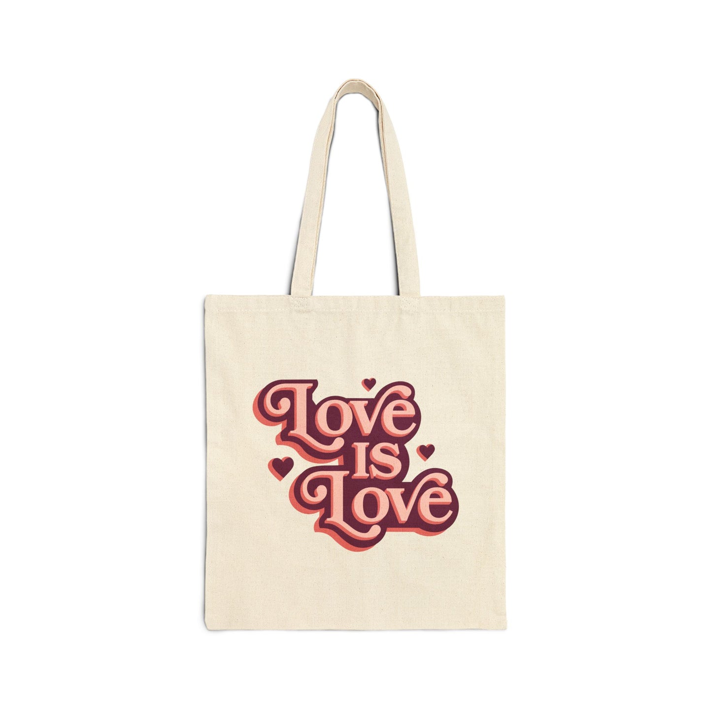 Love is Love Cotton Canvas Tote Bag - Eco-Friendly Shopping Bag for Pride and Everyday Use