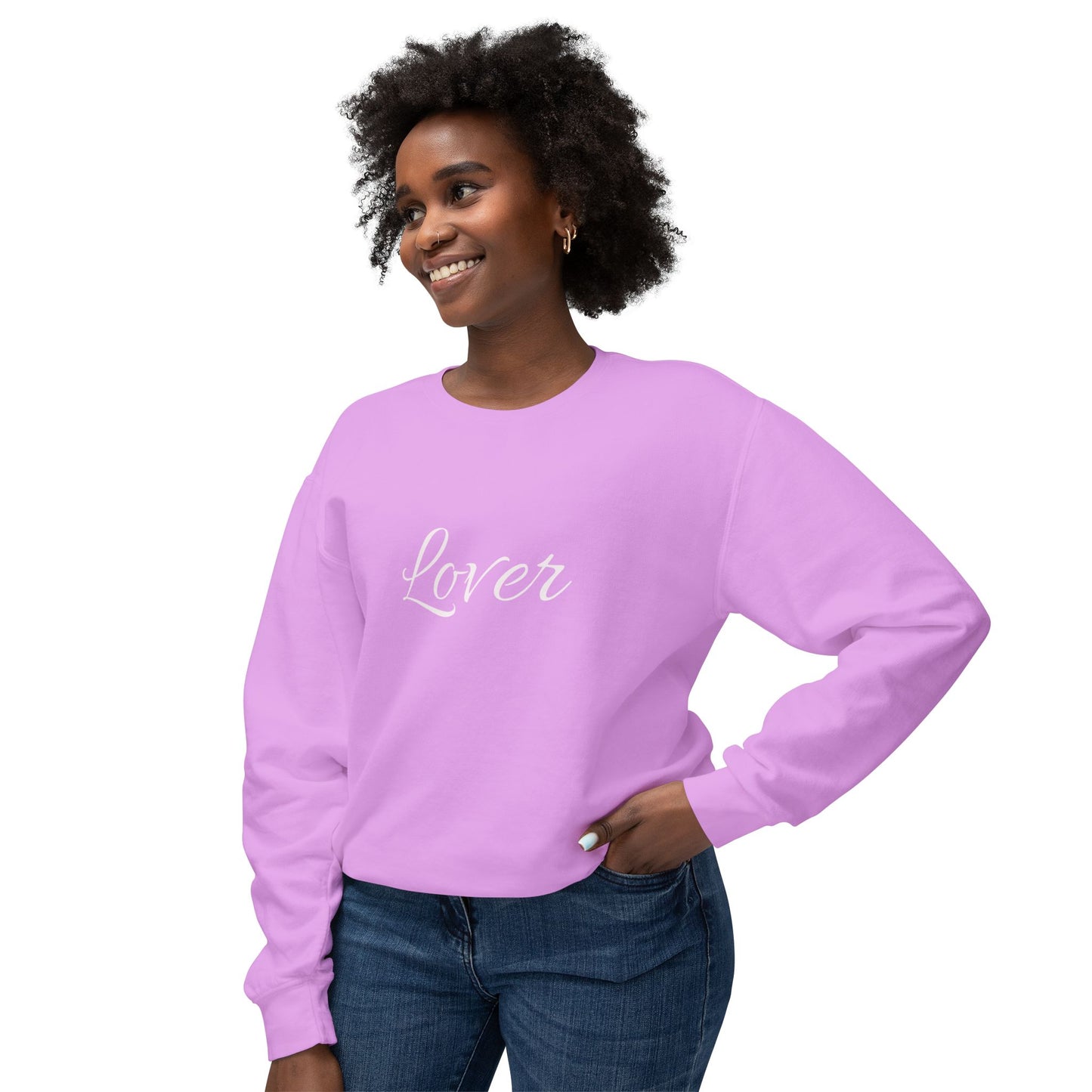 Lover Unisex Lightweight Crewneck Sweatshirt - Cozy Romantic Gift for Couples