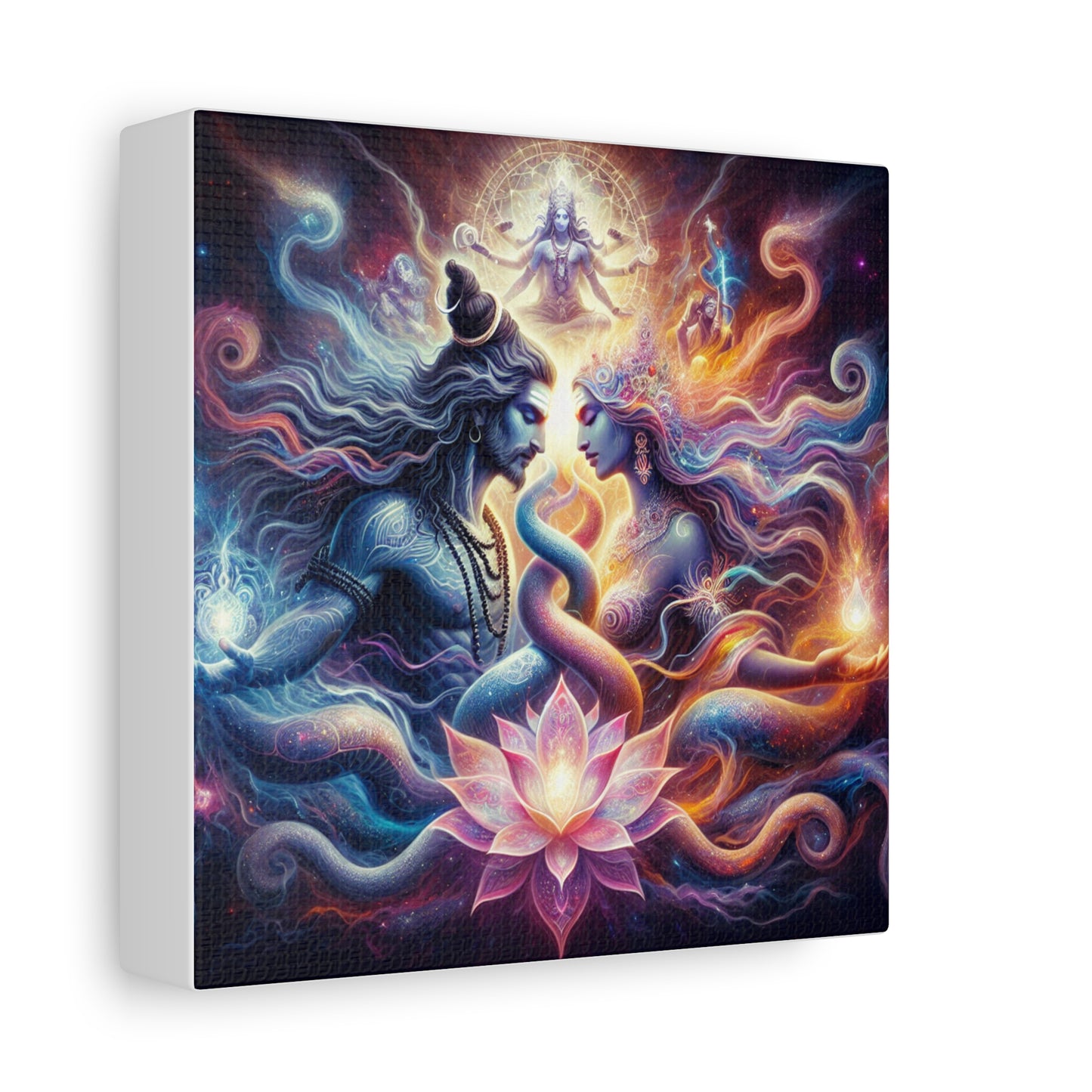 Tantra Shiva and Shakti Spiritual Awakening Art Canvas - Colorful & Lotus