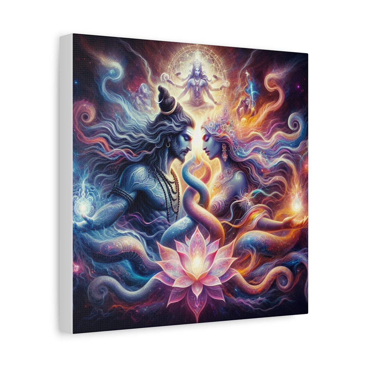 Tantra Shiva and Shakti Spiritual Awakening Art Canvas - Colorful & Lotus