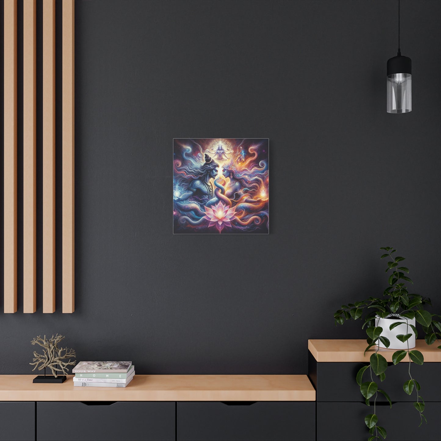 Tantra Shiva and Shakti Spiritual Awakening Art Canvas - Colorful & Lotus